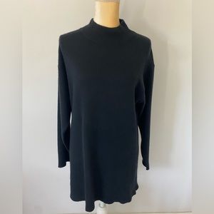 Portara black cashmere mock turtleneck sweater, sz M